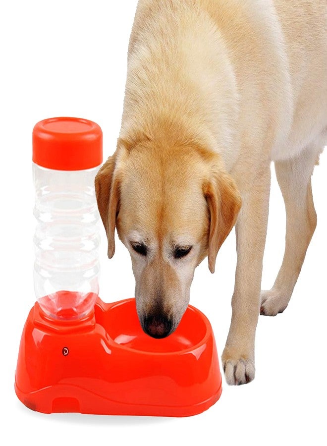DaKos Resin Pet Dog Puppy Cat Kitten Automatic Water Dispenser Food Dish Bowl Feeder Bottle (Red),22.9 cm,H_7.1 cm,W_19.1 cm - Image 1